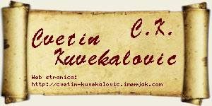 Cvetin Kuvekalović vizit kartica